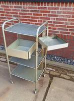Vintage design trolley van Heliolithe (uit Frankrijk)., Gebruikt, Metaal of Aluminium, ., Vintage design, stoer wonen en/of werken.