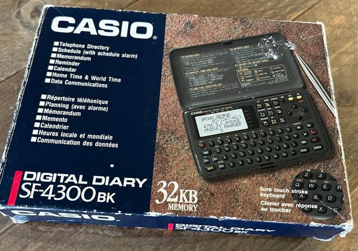 Retro Casio Digital Diary SF-4300BK, Computers en Software, Vintage Computers, Ophalen of Verzenden