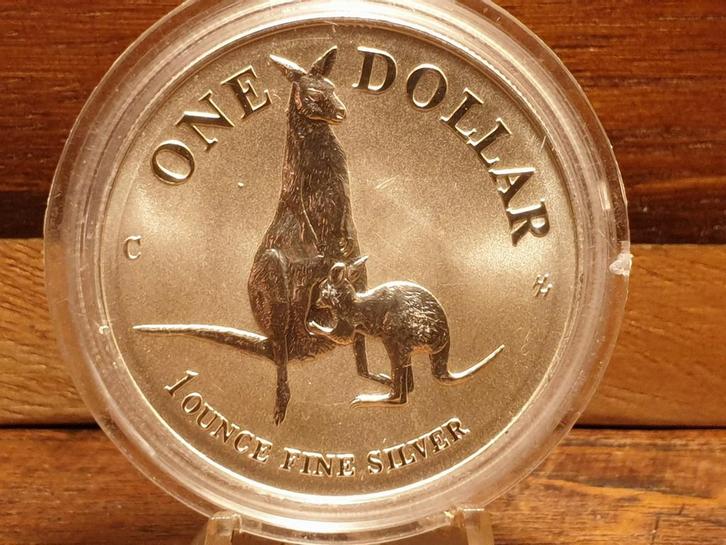 Kangaroo 1996, 1 oz fine silver (1-4), Postzegels en Munten, Edelmetalen en Baren, Zilver, Ophalen of Verzenden