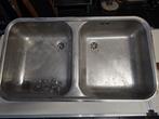 Dubbele spoelbak - Gebruikt, Ophalen, Gebruikt, 100 tot 150 cm, Grijs