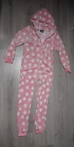 Onesie roze met opdruk en capuchon maat 128/134, Verzenden, Meisje