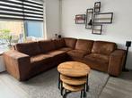 Cognac hoekbank - Grote afmeting, Huis en Inrichting, Overige materialen, Gebruikt, Hoekbank, 300 cm of meer