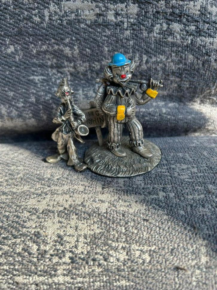 2 Pewter clowns, Verzamelen, Beelden en Beeldjes, Gebruikt, Overige typen, Ophalen of Verzenden