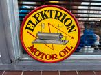 Elektrion motor olie oud reclamebord, Reclamebord, Gebruikt, ., Ophalen of Verzenden