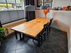 Skogsta Eettafel + 2 stoelen + bank Ikea, Huis en Inrichting, Ophalen, Gebruikt, 200 cm of meer, 50 tot 100 cm