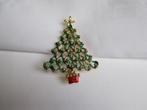 Broche kerstboom/  groen en rood emaille, Verzenden, Zo goed als nieuw