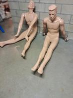Twee mannelijke paspoppen,vintage etalagepoppen kunstproject, Ophalen of Verzenden