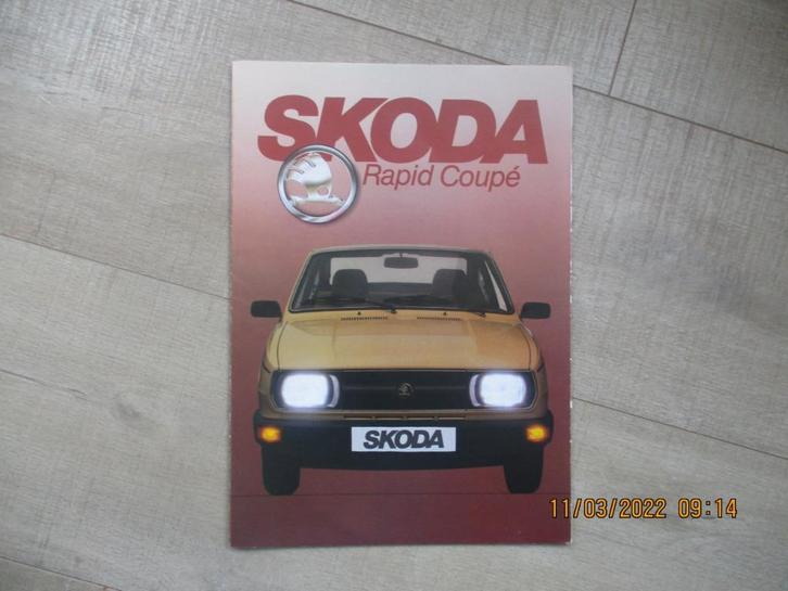 Skoda Rapid Coupé -- Skoda 130 folder +/- 1982  SALE.!!, Boeken, Auto's | Folders en Tijdschriften, Zo goed als nieuw, Overige merken
