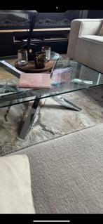 Mooie chrome salon tafel te koop, Huis en Inrichting, Tafels | Salontafels, Ophalen, Rechthoekig, 50 tot 100 cm, Minder dan 50 cm