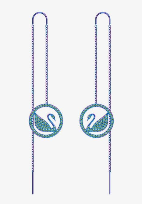 Swarovski Kristallen oorbellen oorhangers blauw zwaan, Sieraden, Tassen en Uiterlijk, Oorbellen, Overige materialen, Hangers, Met strass
