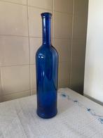 Blauwe glazen fles - Kobalt Blauw - Vaas Vintage retro glas, Huis en Inrichting, Ophalen, Blauw, 75 cm of meer, Glas
