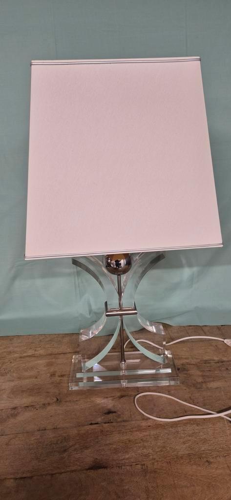 Moderne Tafellamp met Acryl Voet, Huis en Inrichting, Lampen | Vloerlampen, Zo goed als nieuw, Minder dan 100 cm, Kunststof, Metaal