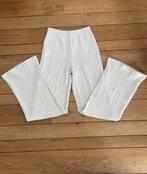 Wit gebreide lange flared broek high waist maat XS, Wit, Ophalen of Verzenden, Maat 34 (XS) of kleiner, Lang
