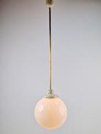 Vintage bol hanglamp schoollamp koper stang art deco ‘50, Huis en Inrichting, Lampen | Hanglampen, N, Vintage, Ophalen of Verzenden
