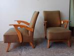 Twee mooie vintage fauteuils, Stof, Ophalen of Verzenden, 75 tot 100 cm, Zo goed als nieuw