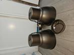 2x hanglamp industrieel taupe, Huis en Inrichting, Lampen | Spots, Ophalen, Zo goed als nieuw