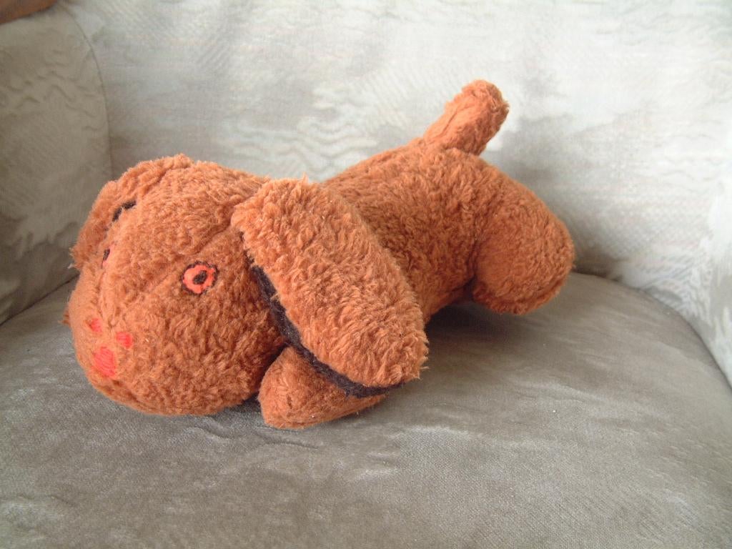 Vintage hand gemaakte knuffel hond nr.2, Ophalen of Verzenden, Hond