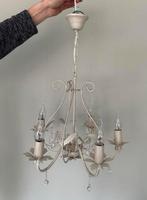 Sfeervolle Kroonluchter met glazen druppels, Ophalen of Verzenden, Zo goed als nieuw, Glas, Vintage, Romantisch