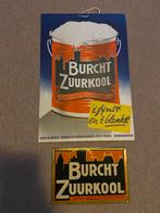 Burcht zuurkool platen . 1 karton en 1 blik ., Ophalen of Verzenden, Zo goed als nieuw, Reclamebord