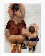 2 x Eskimo familie pop, Canada,  moeder, kind,  30-14 cm, Verzamelen, Poppen, Nieuw, Ophalen of Verzenden, X, Pop