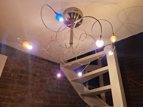 Harco Loor Hanglamp - 9 Lampjes, Huis en Inrichting, Lampen | Hanglampen, Gebruikt, Minder dan 50 cm, Glas, Metaal, Ophalen of Verzenden