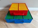 2x LEGO vintage opbergboxen rood en blauw, Ophalen of Verzenden, Gebruikt, Lego