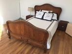 antiek eiken bed 130x200cm met nieuwe matras en lattenbodem, Antiek en Kunst, Ophalen