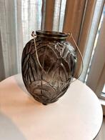 Leuke vaas/ glazen pot amber kleurig, Antiek en Kunst, Antiek | Glas en Kristal, Ophalen