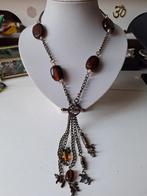 Ketting met Glaskralen en Bedels, Ophalen of Verzenden