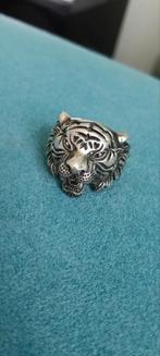 Zilveren Tijger Ring Heren 925 Zilver, Sieraden, Tassen en Uiterlijk, Ringen, Ophalen of Verzenden