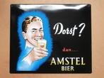 Reclame bord Amstel bier Horeca bar mancave deco 46,5x40 cm, Ophalen of Verzenden, Gebruikt, Reclamebord, Plaat of Schild, Amstel