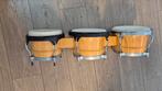 3 voudige Pro Bongo set, met comfort rims en natuurvellen, Ophalen of Verzenden