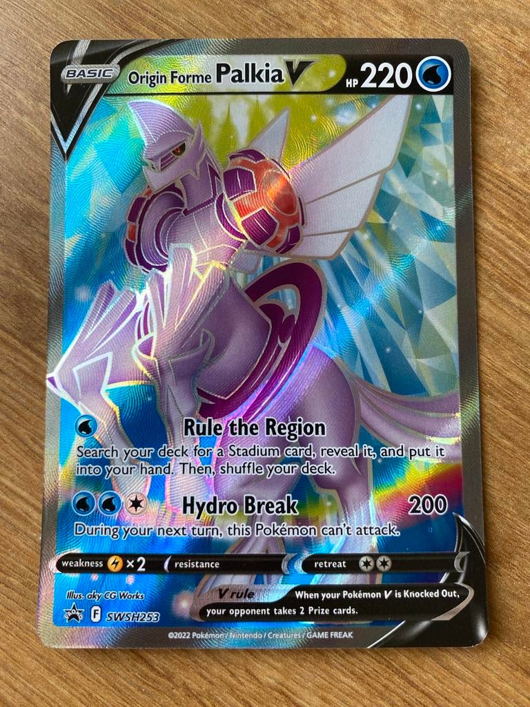 Origin Forme Palkia V Pokémon Kaart, Ophalen of Verzenden, Zo goed als nieuw, Losse kaart, Foil