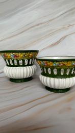 Vintage Italiaanse Bloempotten, Tuin en Terras, Bloempotten, Rond, Ophalen of Verzenden, Zo goed als nieuw, Minder dan 25 cm