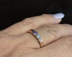 Gouden vintage ring met Edelstenen. 2025/445., 18 tot 19, Overige kleuren, ., Ophalen of Verzenden