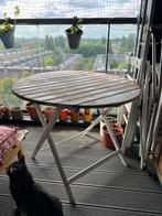 Wooden foldable garden/balcony table, Ophalen, Gebruikt, Rond, Hout