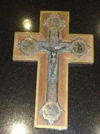 antiek zilver kruis crucifix argent Christus 4 evangelisten, Antiek en Kunst, Ophalen of Verzenden