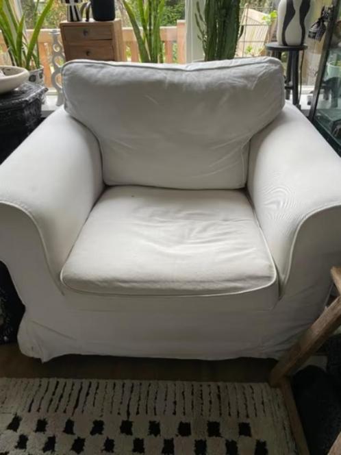 Witte hoes voor Ektorp fauteuil, Huis en Inrichting, Fauteuils, Gebruikt, Stof, 75 tot 100 cm, Ophalen of Verzenden
