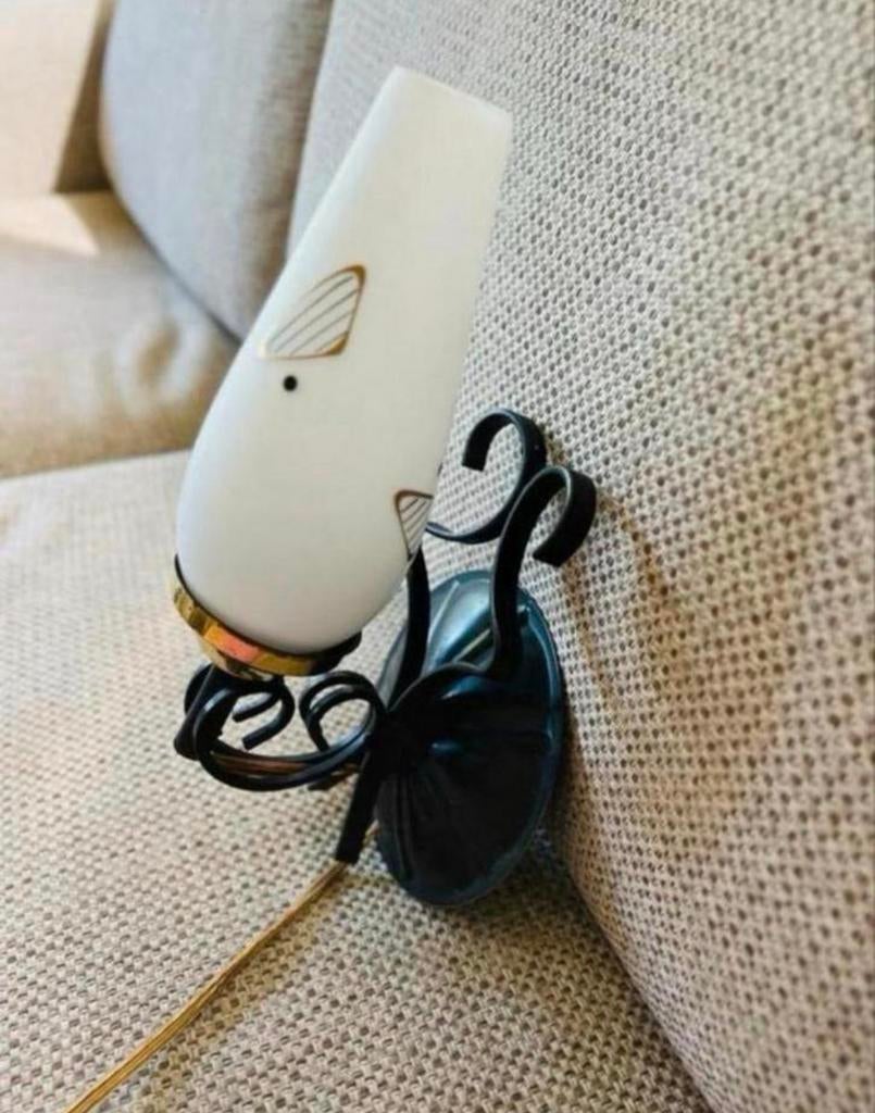 Antiek wandlampje met melkglas kelkje, Huis en Inrichting, Lampen | Wandlampen, Ophalen of Verzenden, Zo goed als nieuw