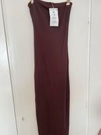 Strapless jurk bruin bershka nieuw met split, Maat 38/40 (M), Bruin, Nieuw, Onder de knie