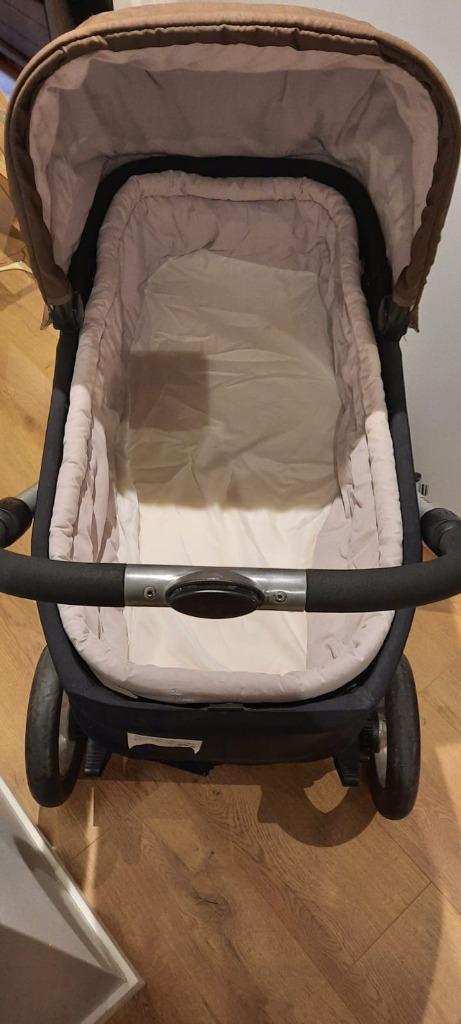 kinderwagen, Kinderen en Baby's, Kinderwagens en Combinaties, Gebruikt, Combiwagen, Mutsy, Met reiswieg, Verstelbare duwstang