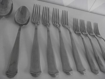 12 vintage Arno bestek lepel vork RVS art deco 1930-40 p st beschikbaar voor biedingen