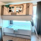 Prachtig steigerhout whitewash stapelbed huisje + kast, Huis en Inrichting, Slaapkamer | Stapelbedden en Hoogslapers, Ophalen