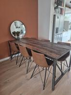 Industriële Eettafel + optioneel 6 Stoelen - Complete Set!, Huis en Inrichting, Tafels | Eettafels, Ophalen, 200 cm of meer, 50 tot 100 cm