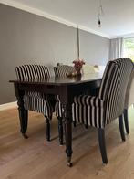 Landelijke eettafel (in te korten) met 6 fauteuils, Huis en Inrichting, Tafels | Eettafels, Ophalen, Gebruikt, 100 tot 150 cm