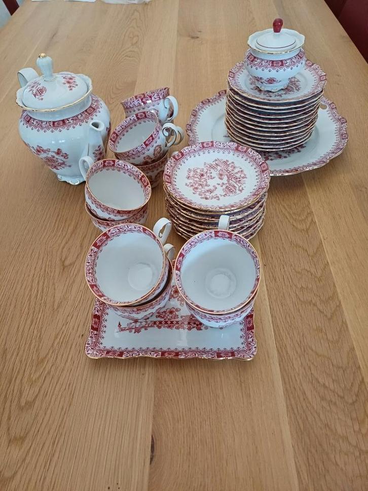 Seltmann weiden Theresia rood compleet thee servies, Antiek en Kunst, Antiek | Servies compleet, Ophalen
