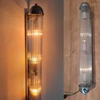 XL Art Deco lamp buislamp chroom glasbuisjes staafjes zilver, Ophalen of Verzenden, Zo goed als nieuw