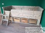 nieuw leuke stevige fruitkistbed steigerhout, 85 tot 100 cm, Nieuw, Ophalen of Verzenden, Matras
