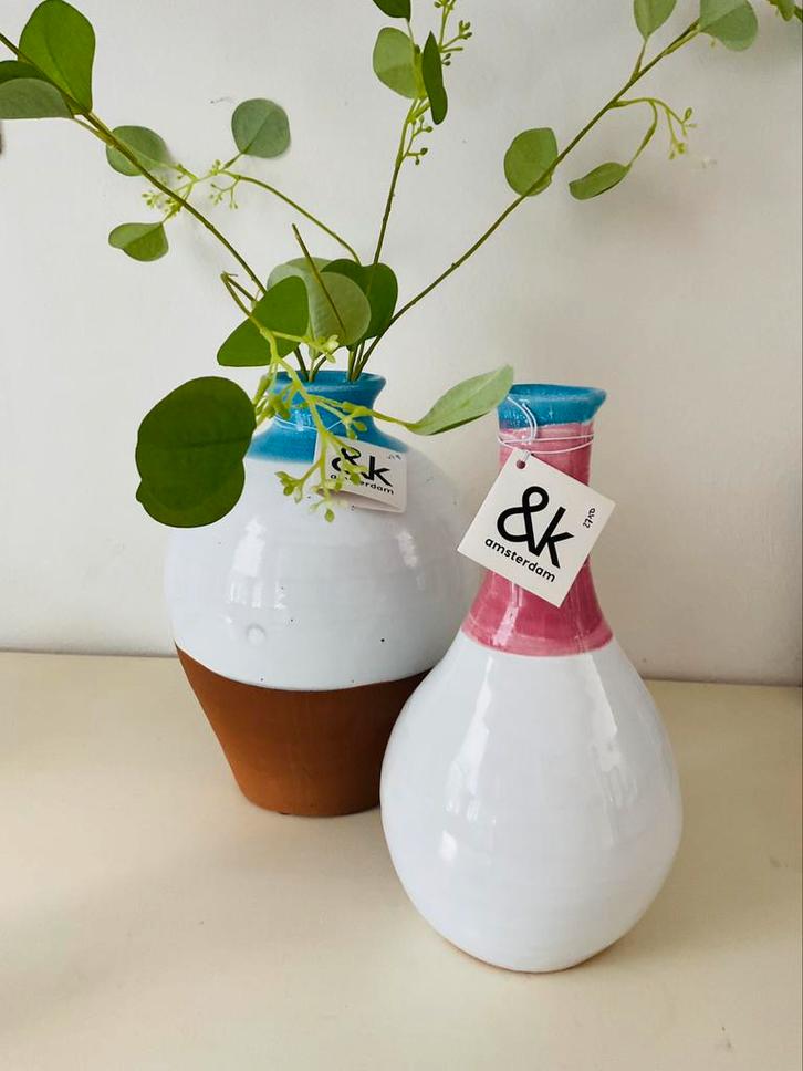 & klevering set 2 vazen anouk imperfect vase, Huis en Inrichting, Woonaccessoires | Vazen, Nieuw, Overige kleuren, Minder dan 50 cm