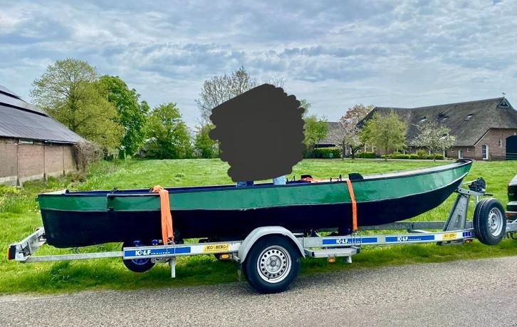 Moet weg! - Historische zalmschouw (6.20m) (opknapper), Watersport en Boten, Platbodems, Gebruikt, 6 tot 9 meter, Staal, Benzine
